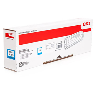 Oki C853 45862839 originální tonerová kazeta, barva azurová, výtěžnost cartridge 7300 stran