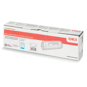 Oki C834 46861307 originální tonerová kazeta, barva azurová, výtěžnost cartridge 10000 stran