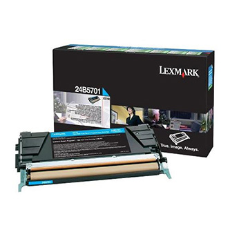 Lexmark 24B5701 originální tonerová kazeta, barva azurová, výtěžnost cartridge 10000 stran