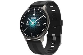 Chytré hodinky v češtině, PW-103, Bluetooth 5.0, elegantní smart watch s krokoměrem, oxymetrem, měřením tepu, tlaku, černé s černým páskem