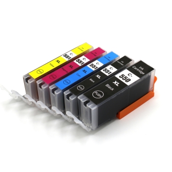 551 (CLI-551) 550+551-MULTIPACK azurová/purpurová/žlutá/černá kompatibilní inkoustová kazeta s čipem
