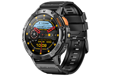 Chytré hodinky v češtině, PW-165, spičkové smart watch s telefonováním, krokoměrem, oxymetrem, měřením tepu, tlaku, černé s černým páskem