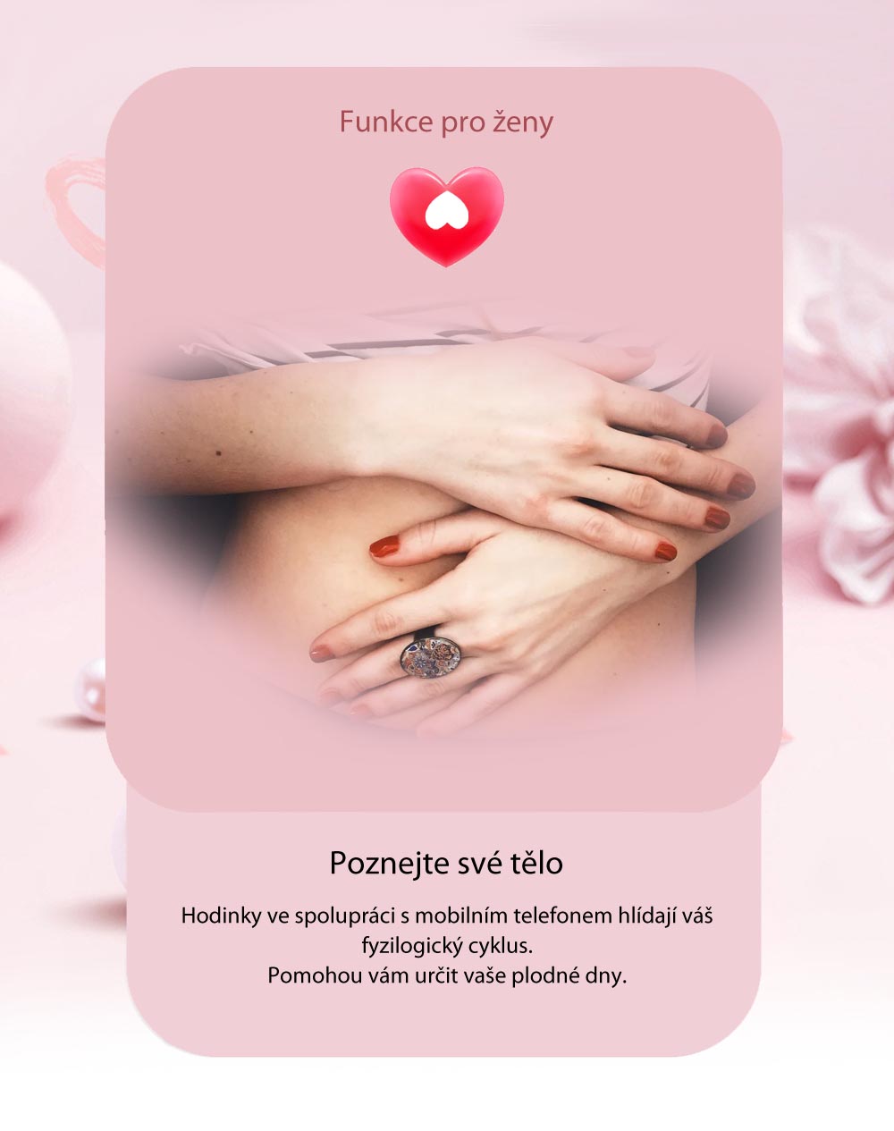 Chytré hodinky v češtině, PW-105, Bluetooth 5.0, elegantní dámské smart watch s krokoměrem, oxymetrem, měřením tepu, tlaku, stříbrné